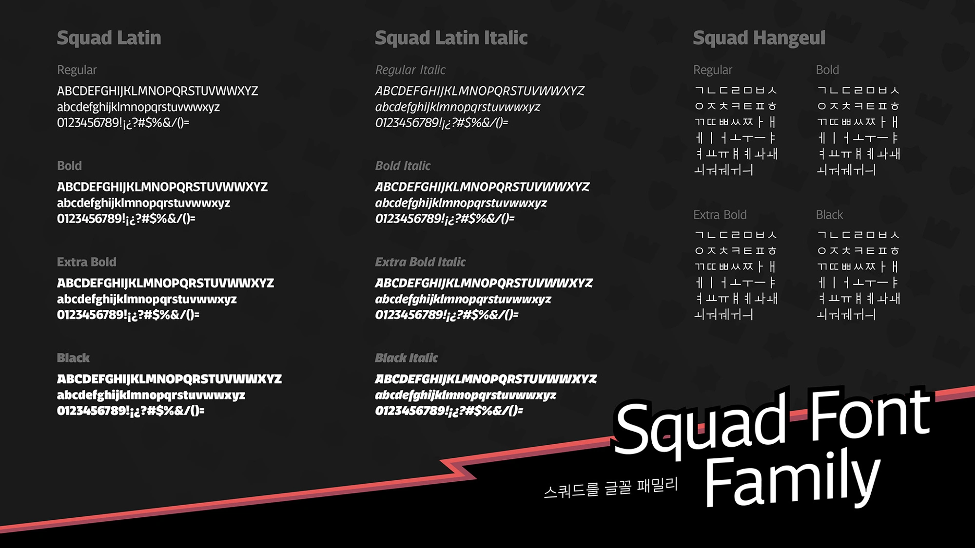 Familia de fuentes Squad Familia de fuentes Squad