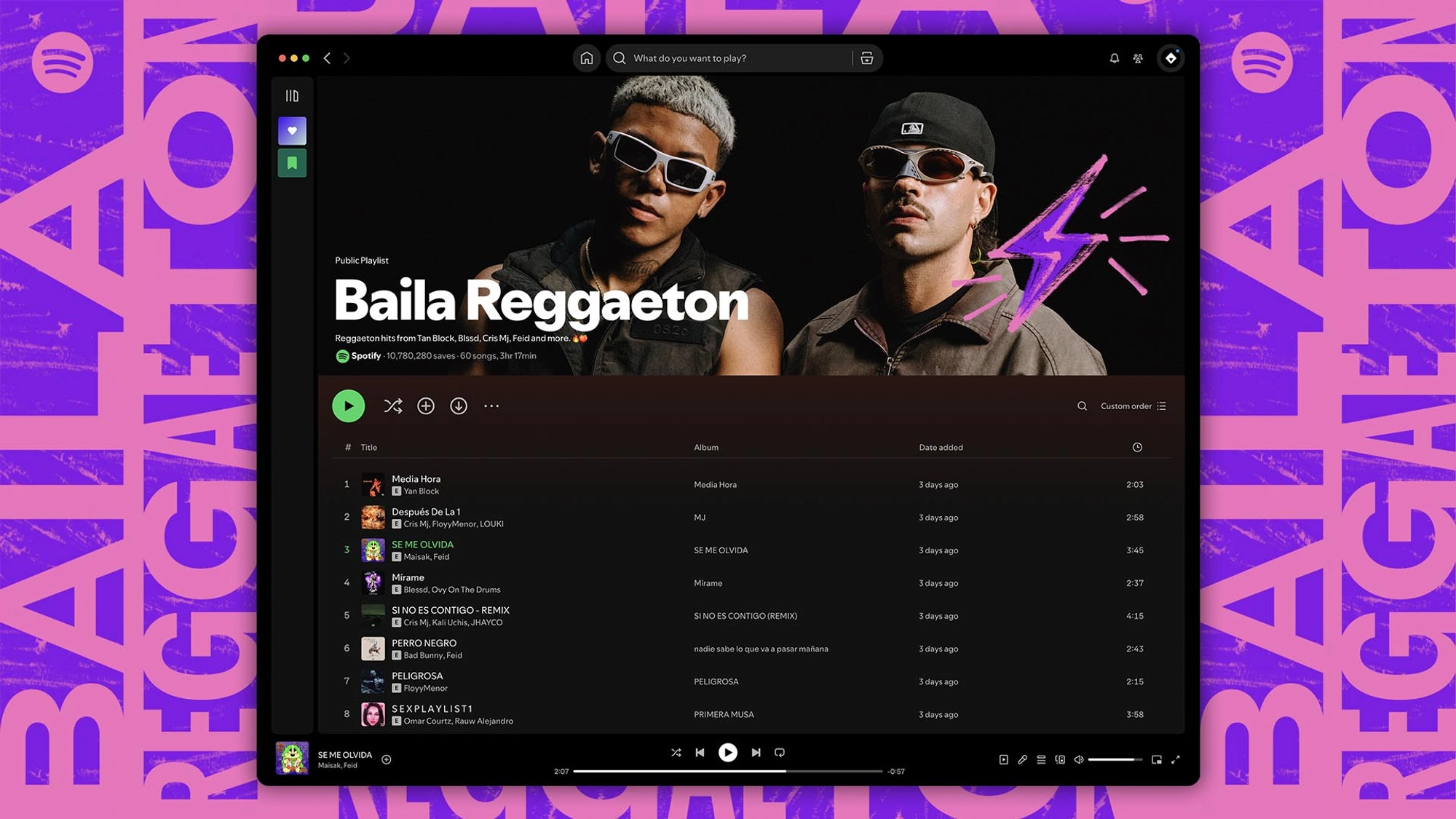 Identity for Spotify's Baila Reggaeton